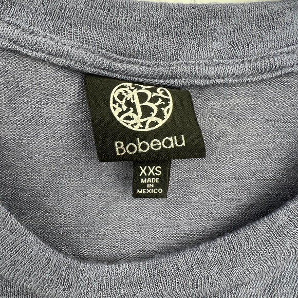 Bobeau Women's Blue Short Sleeve Twist Front Crewneck T-Shirt Size XXS - Picture 2 of 4